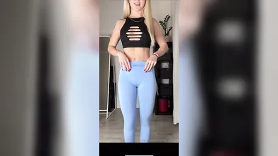 Chantal Secrets in leggings mostra il suo sesso esplosivo